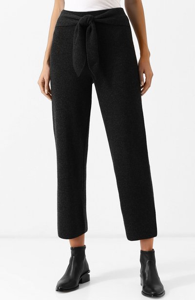 Укороченные вязаные брюки с поясом NANUSHKA, арт. TIGRE_CHARC0AL, фото 3