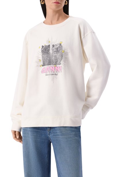 Хлопковый свитшот GANNI, арт. T4163, фото 3