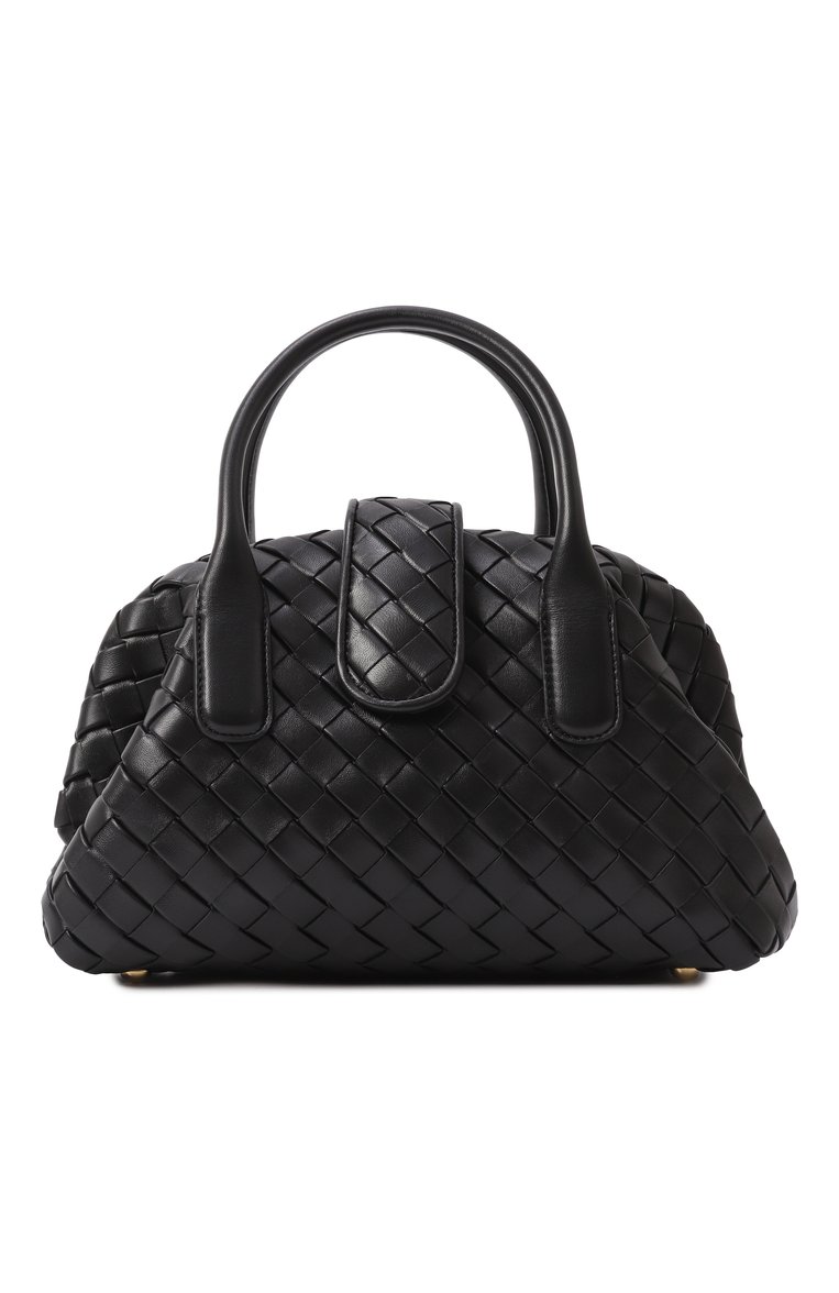 Женская сумка lauren 1980 BOTTEGA VENETA черного цвета, арт. 806053 V40Z1 | Фото 1 (Ремень/цепочка: На ремешке; Размер: medium; Материал: Натуральная кожа)