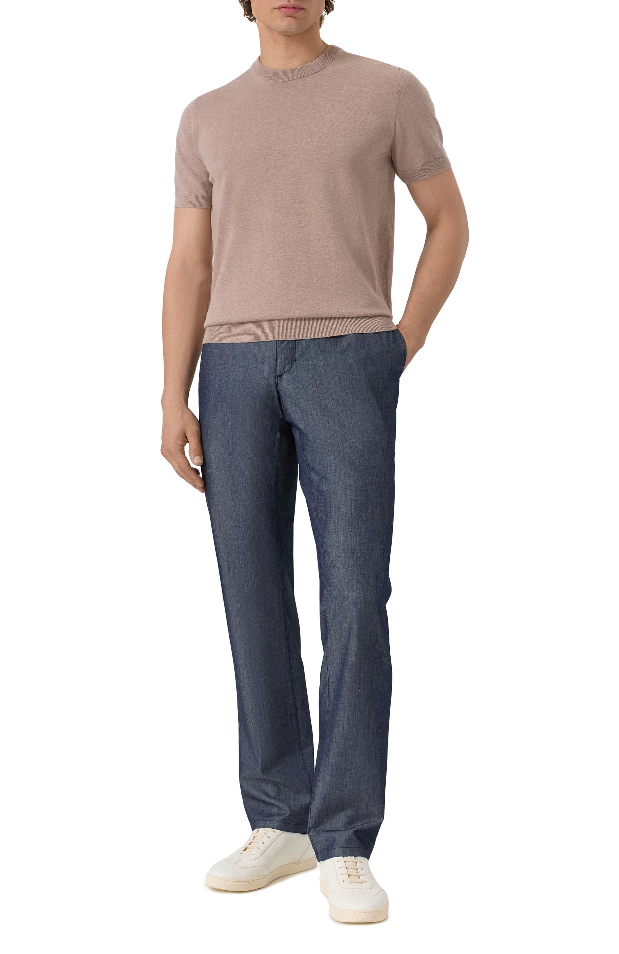 Брюки из шелка и хлопка ZILLI темно-синего цвета по цене 138500 руб., арт. CP201BM0425VZL000, фото 2 Брюки из шелка и хлопка ZILLI, арт. CP201BM0425VZL000, фото 2