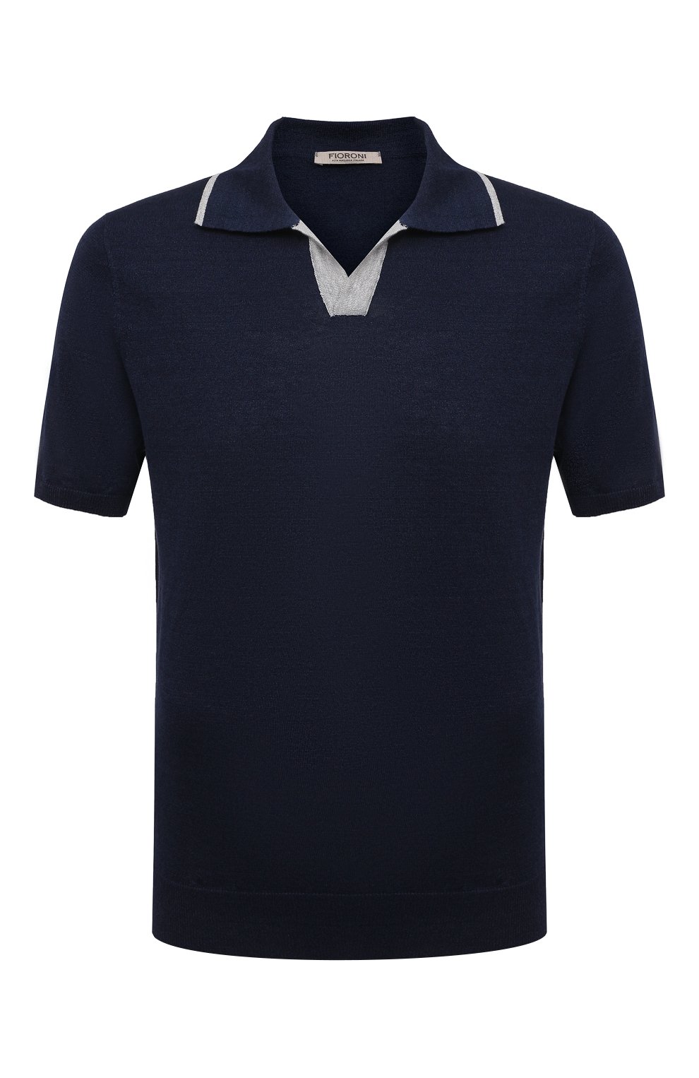 Поло изо льна и хлопка FIORONI темно-синего цвета по цене 43400 руб., арт. MK24701C2, фото 1 Поло изо льна и хлопка FIORONI, арт. MK24701C2, фото 1