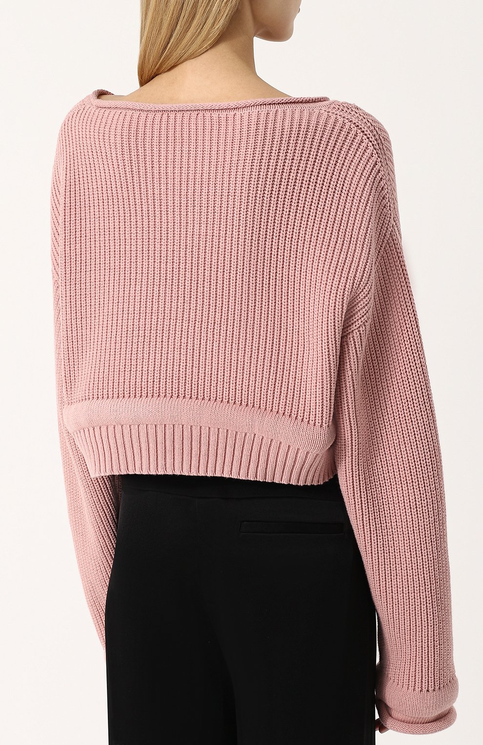 Укороченный пуловер фактурной вязки с круглым вырезом ALEXANDERWANG.T, арт. 4K181040J4, фото 4