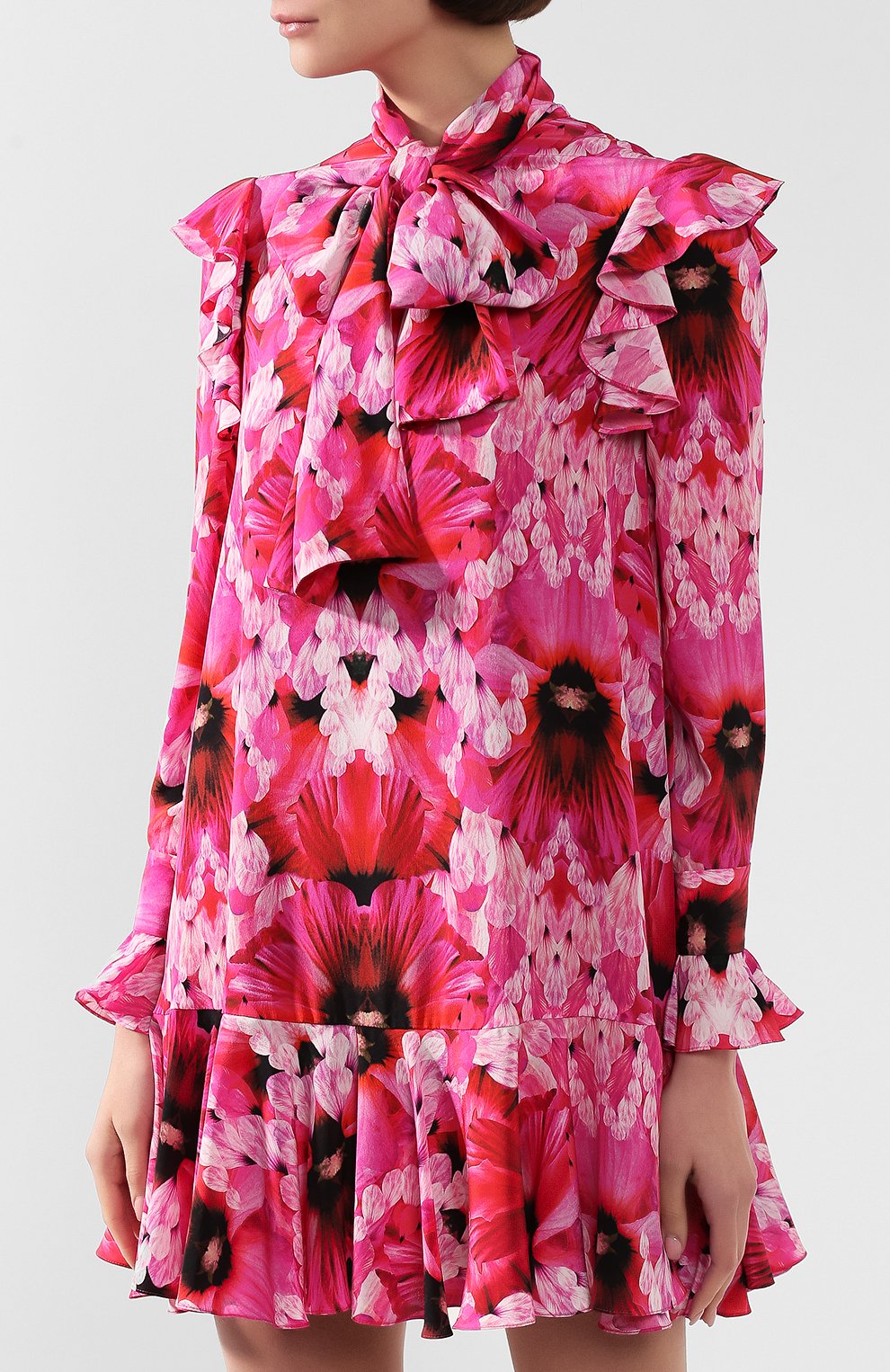 Шелковое платье ALEXANDER MCQUEEN, арт. 605641/QCABE, фото 3