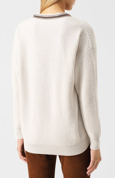 Кашемировый пуловер с v-образным вырезом BRUNELLO CUCINELLI, арт. M12716802, фото 4