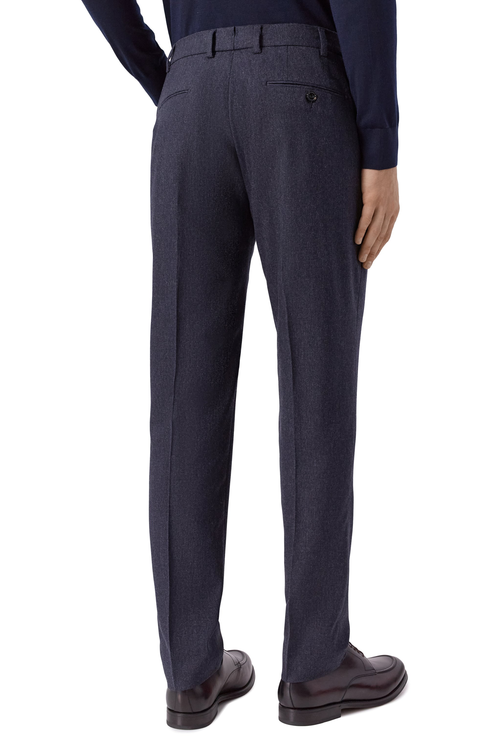 Шерстяные брюки BERWICH темно-синего цвета по цене 44000 руб., арт. GL0BE/FA1224X, фото 4 Шерстяные брюки BERWICH, арт. GL0BE/FA1224X, фото 4