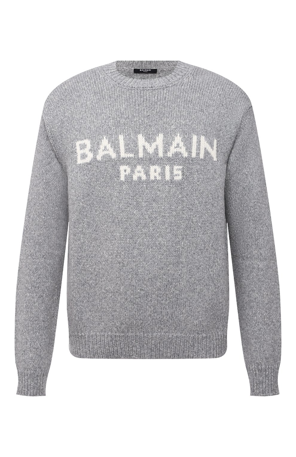 Шерстяной свитер BALMAIN серого цвета по цене 95650 руб., арт. WH1KD000/K027, фото 1 Шерстяной свитер BALMAIN, арт. WH1KD000/K027, фото 1