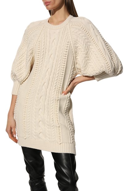 Шерстяное платье DICE KAYEK кремового цвета по цене 99500 руб., арт. FW22K80710/PSM, фото 3 Шерстяное платье DICE KAYEK, арт. FW22K80710/PSM, фото 3