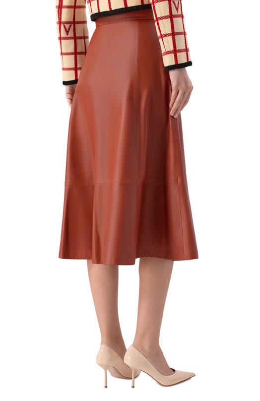 Кожаная юбка MVST M26.2PW.L906/L011 NAPPA Коричневый  M26.2PW.L906/L011 NAPPA Фото 4