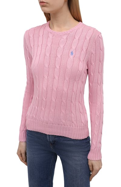 Хлопковый пуловер POLO RALPH LAUREN розового цвета по цене 19650 руб., арт. 211580009, фото 3 Хлопковый пуловер POLO RALPH LAUREN, арт. 211580009, фото 3