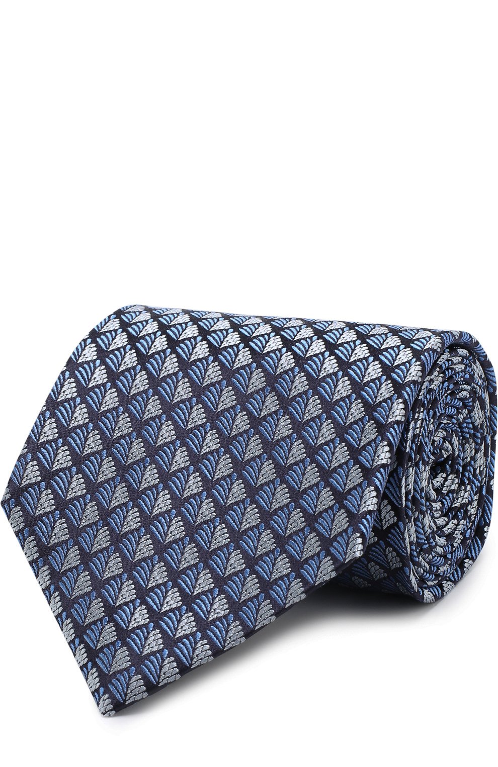Шелковый галстук с узором ZEGNA голубого цвета по цене 18350 руб., арт. Z3E21/1XW, фото 1 Шелковый галстук с узором ZEGNA, арт. Z3E21/1XW, фото 1