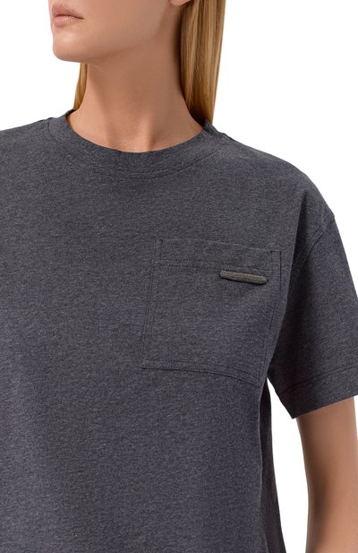 Хлопковая футболка BRUNELLO CUCINELLI, арт. MPT81EC710, фото 5