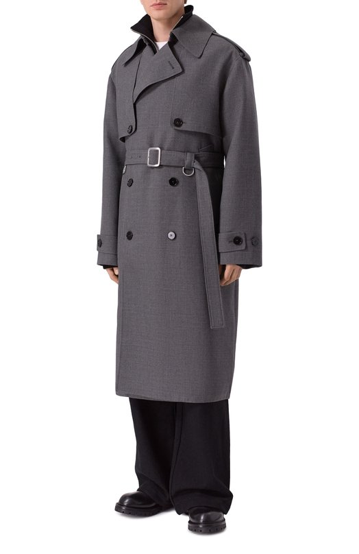 Шерстяной тренч Jil Sander J21SW0072/J40289 Серый  J21SW0072/J40289 Фото 2
