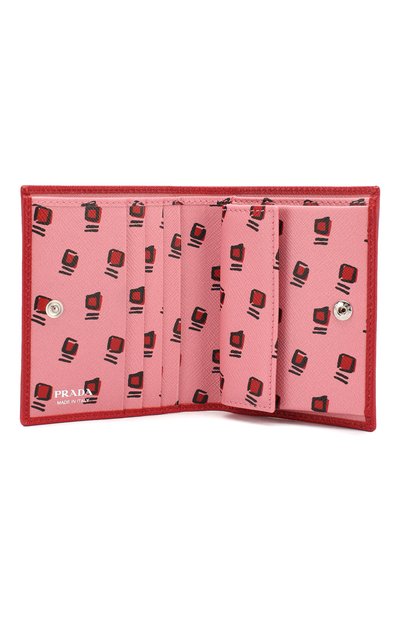 Кожаный кошелек на кнопке с логотипом бренда PRADA, арт. 1MV204-2CBW-F0747, фото 3