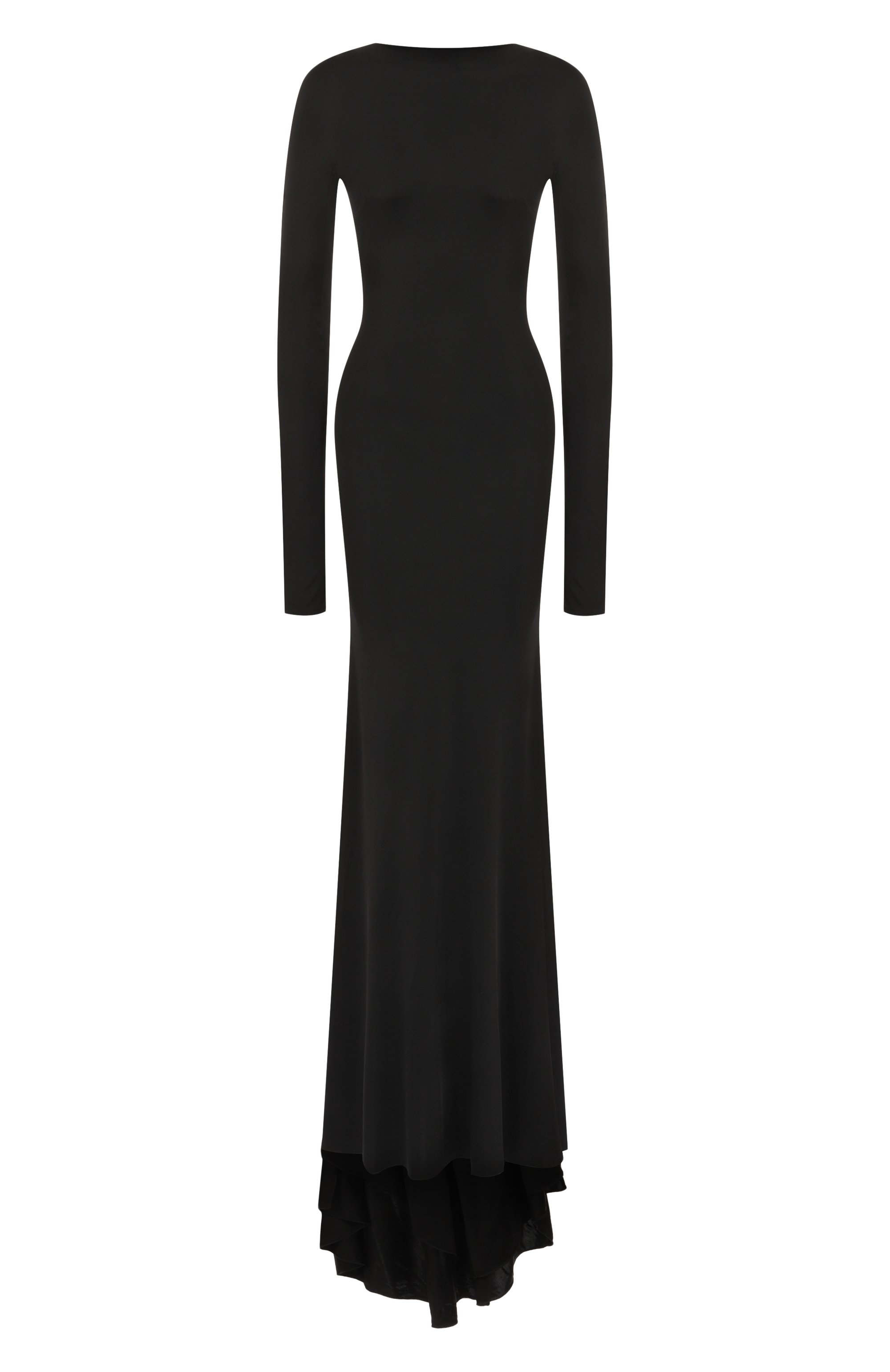 Платье из вискозы DAVID KOMA черного цвета по цене 272000 руб., арт. PF25DK07DL, фото 1 Платье из вискозы DAVID KOMA, арт. PF25DK07DL, фото 1