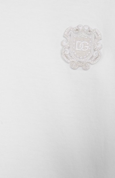 Хлопковая футболка DOLCE & GABBANA белого цвета по цене 19950 руб., арт. L1JT7W/G7QK3, фото 3 Хлопковая футболка DOLCE & GABBANA, арт. L1JT7W/G7QK3, фото 3