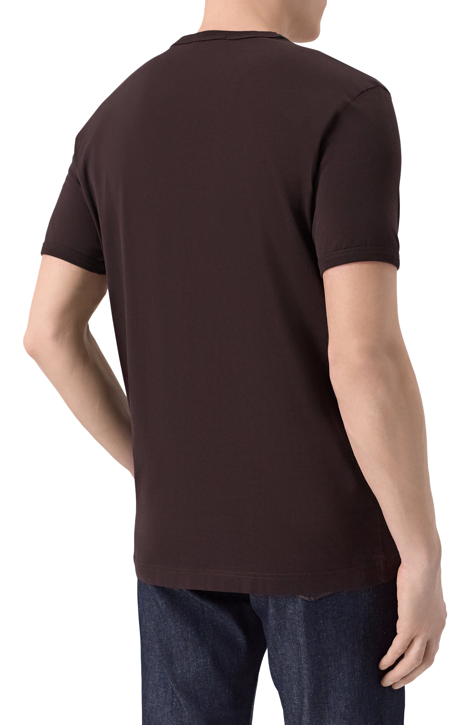 Хлопковая футболка DOLCE & GABBANA темно-коричневого цвета по цене 39050 руб., арт. G8JX7T/G7P1A, фото 4 Хлопковая футболка DOLCE & GABBANA, арт. G8JX7T/G7P1A, фото 4