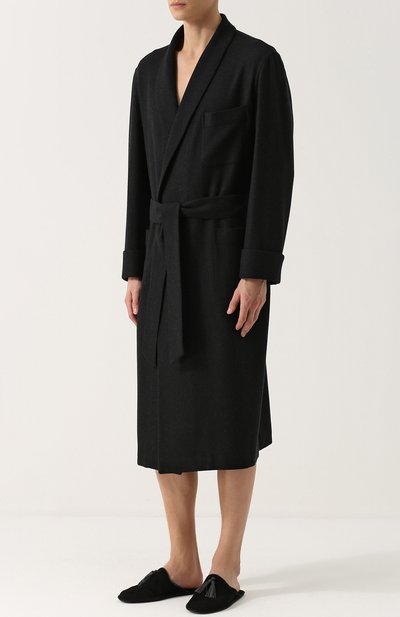 Кашемировый халат с поясом и шалевым воротником LORO PIANA, арт. FAG2896, фото 3