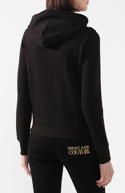 Хлопковая толстовка VERSACE JEANS COUTURE черного цвета по цене 46100 руб., арт. B6HVB71T-VDM306 15AW/30318, фото 4 Хлопковая толстовка VERSACE JEANS COUTURE, арт. B6HVB71T-VDM306 15AW/30318, фото 4