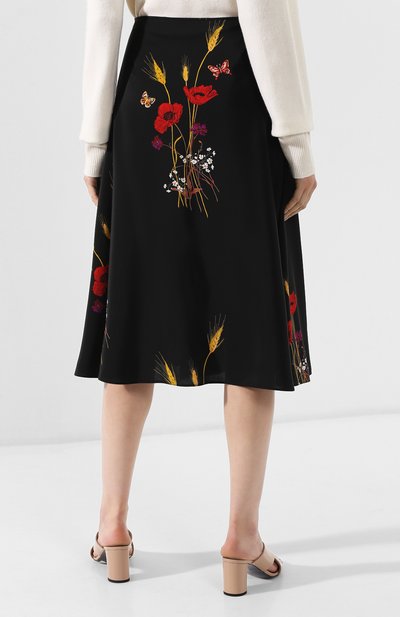 Шелковая юбка VALENTINO, арт. RB3RA4F04FP, фото 4