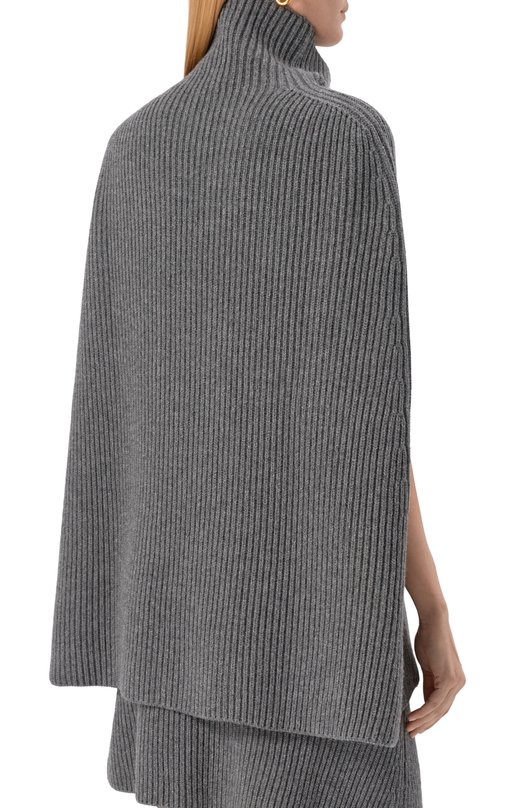 Шерстяное пончо Jil Sander J02ZZ0146/J14511 Серый  J02ZZ0146/J14511 Фото 4