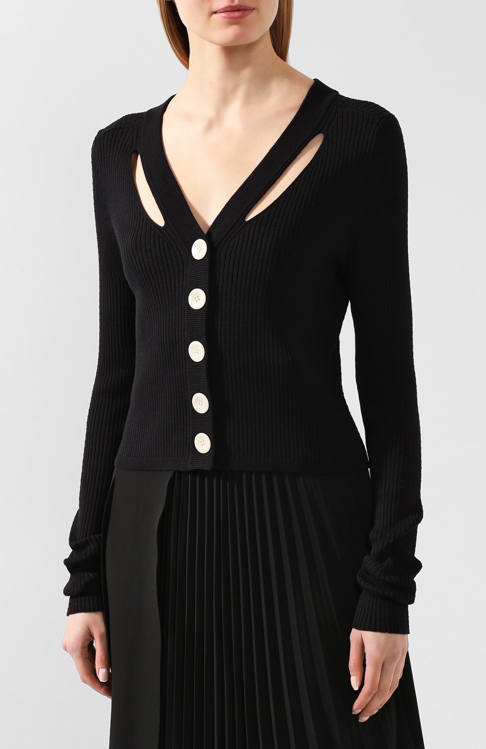 Кардиган из смеси шелка и хлопка PROENZA SCHOULER WHITE LABEL, арт. WL2017361-KS043, фото 3