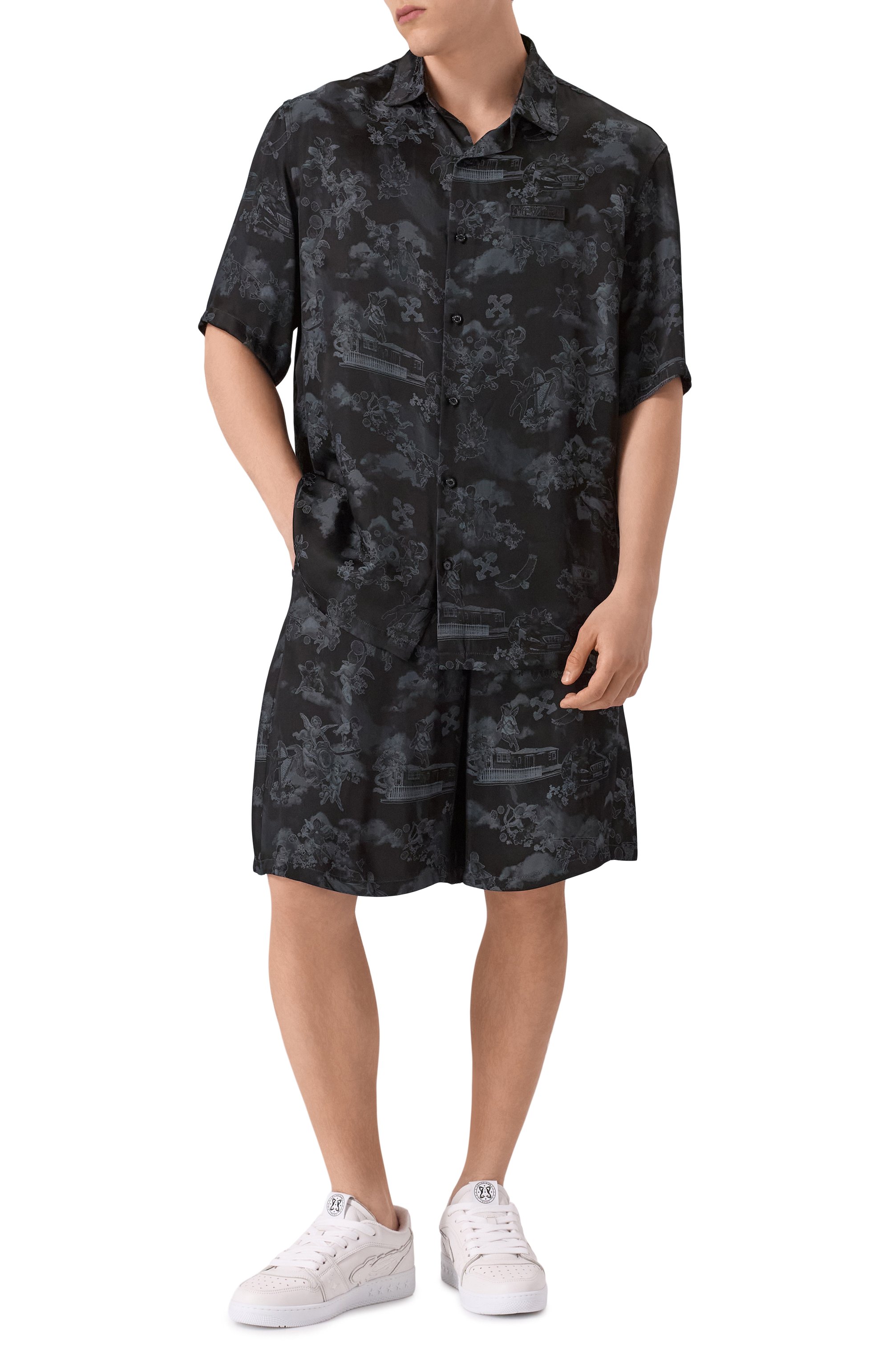 Рубашка OFF-WHITE черного цвета по цене 72800 руб., арт. 0MGG013S25FAB005, фото 2 Рубашка OFF-WHITE, арт. 0MGG013S25FAB005, фото 2