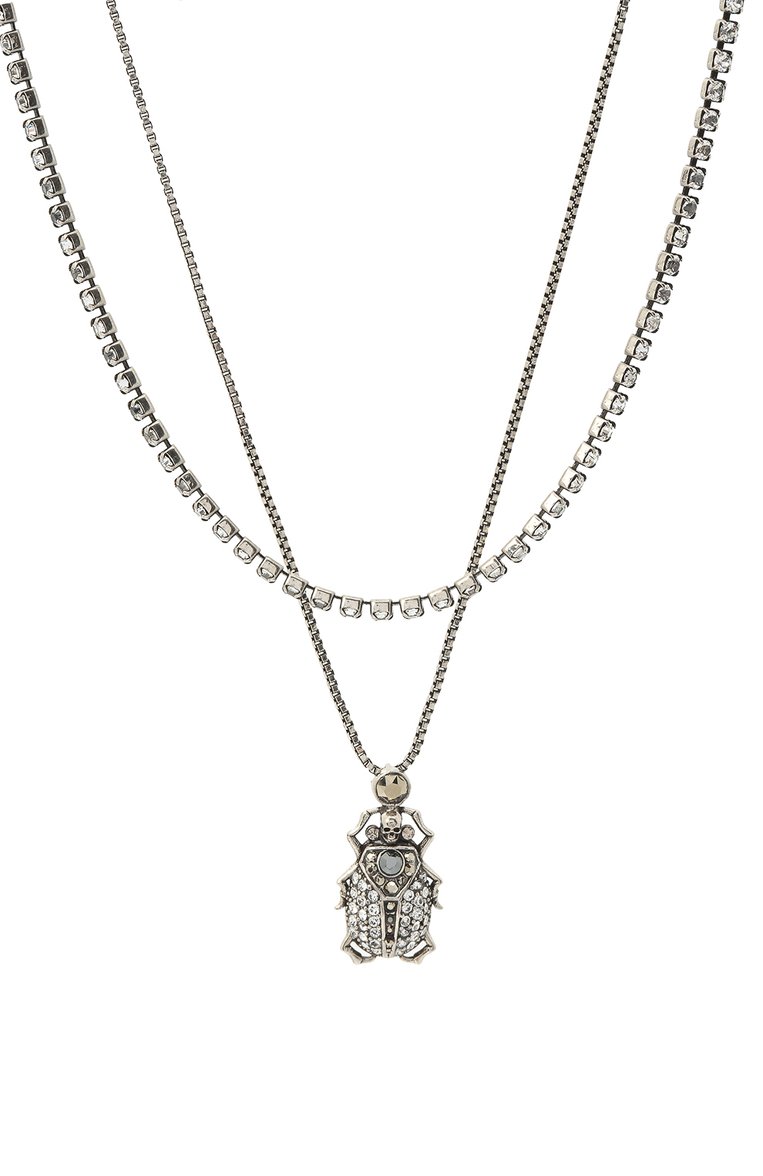 Женское колье ALEXANDER MCQUEEN разноцветного цвета, арт. 589875/J160Y | Фото 2 (Материал: Металл; Региональные ограничения белый список (Axapta Mercury): Не проставлено; Нос: Не проставлено)