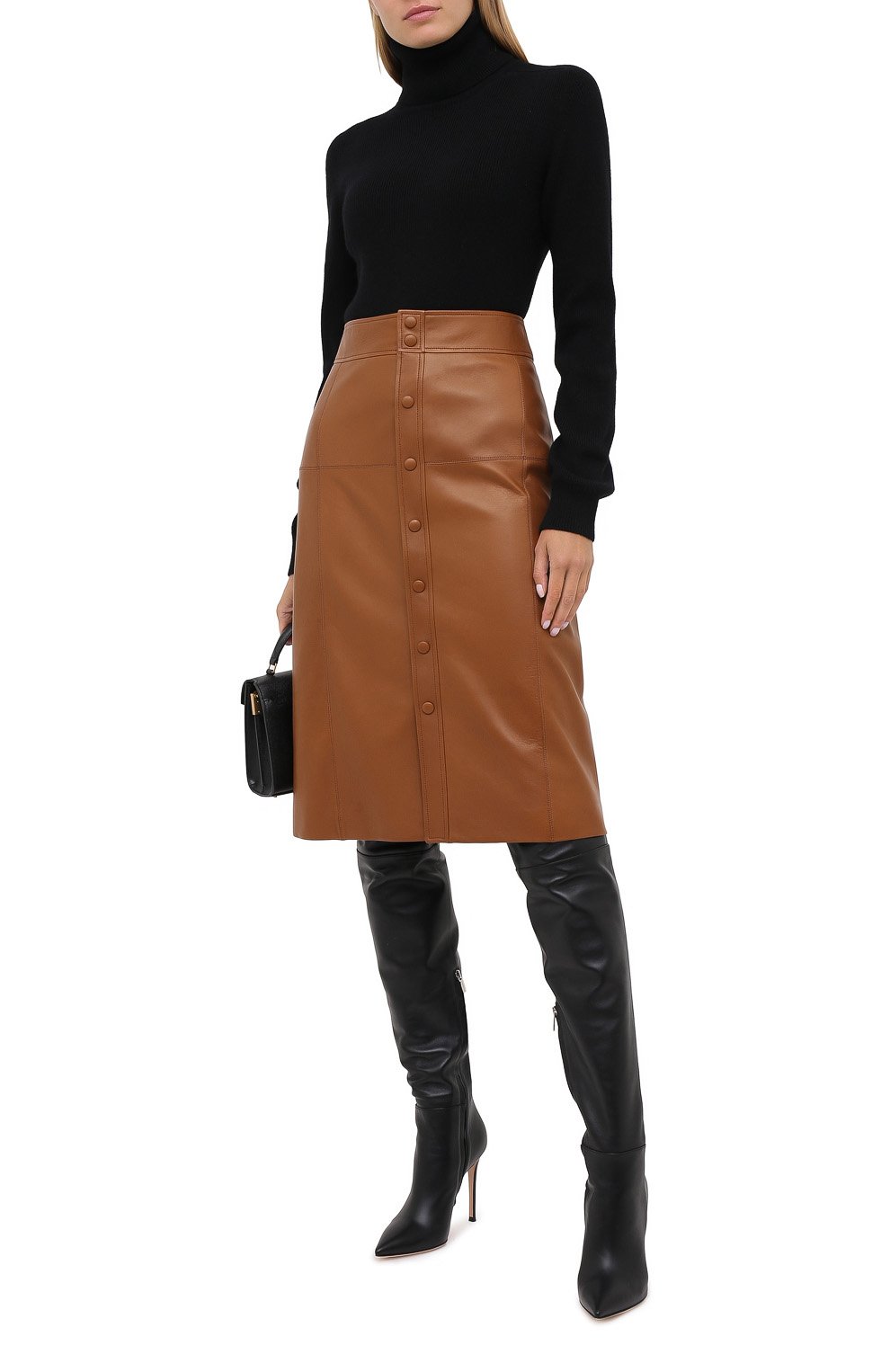 Кожаная юбка SAINT LAURENT, арт. 624536/Y50A2, фото 2