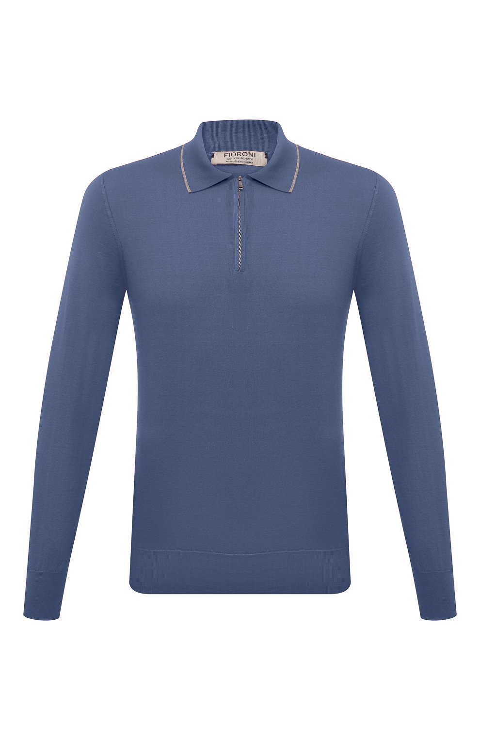 Поло из хлопка и кашемира FIORONI синего цвета по цене 79200 руб., арт. MK22609C2, фото 1 Поло из хлопка и кашемира FIORONI, арт. MK22609C2, фото 1