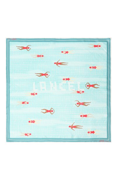 Шелковый платок LANCEL бирюзового цвета по цене 23700 руб., арт. A12914, фото 4 Шелковый платок LANCEL, арт. A12914, фото 4