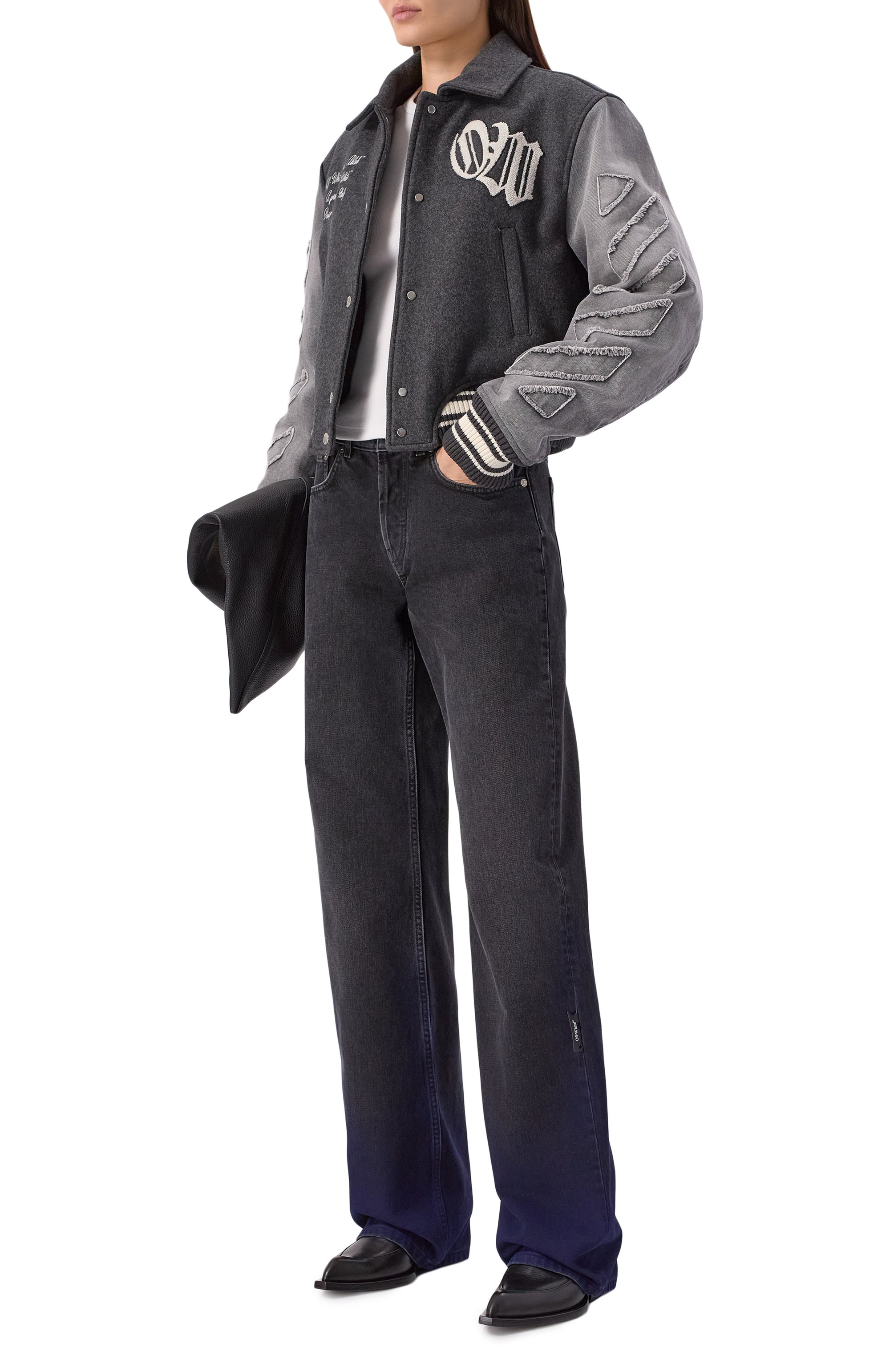 Комбинированный бомбер OFF-WHITE, арт. 0WEK00MF25DEN001, фото 2