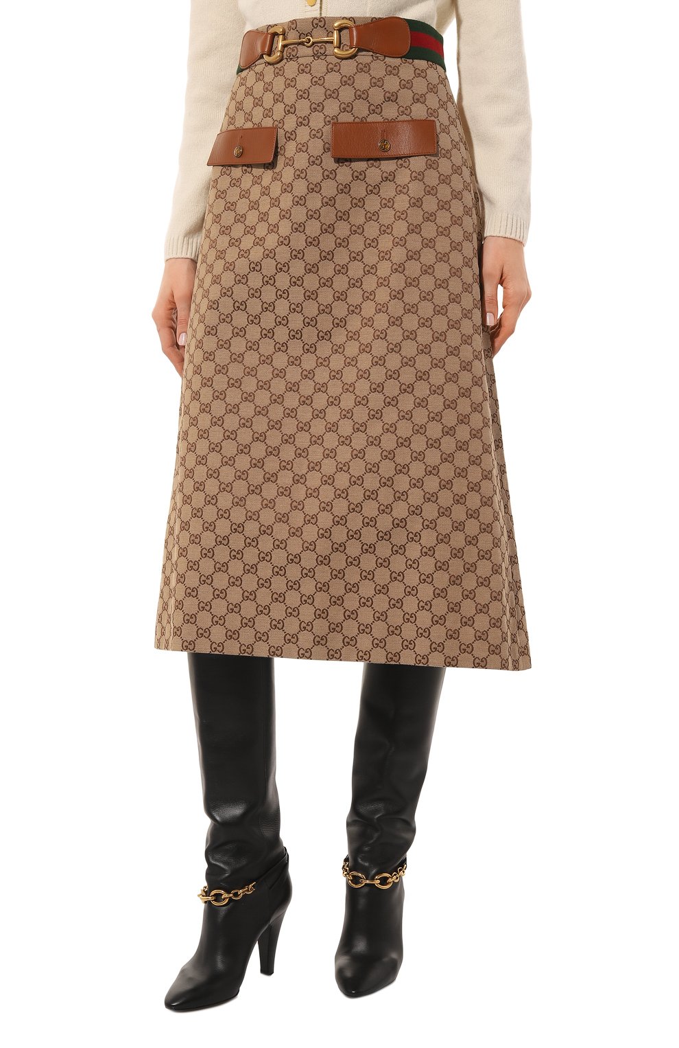 Юбка GUCCI бежевого цвета по цене 230400 руб., арт. 681567 Z8AWI, фото 3 Юбка GUCCI, арт. 681567 Z8AWI, фото 3