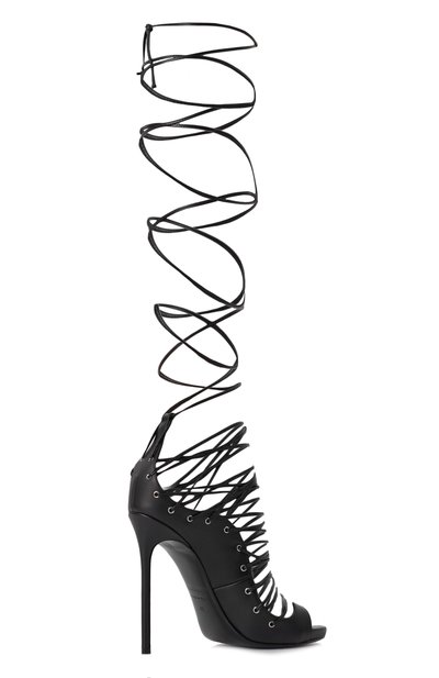 Кожаные босоножки riri DSQUARED2 черного цвета по цене 88250 руб., арт. HSW0266, фото 4 Кожаные босоножки riri DSQUARED2, арт. HSW0266, фото 4