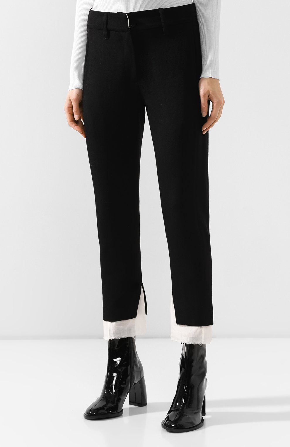 Брюки из смеси шерсти и хлопка ANN DEMEULEMEESTER черного цвета по цене 45350 руб., арт. 1902-1400-P-167-099, фото 3 Брюки из смеси шерсти и хлопка ANN DEMEULEMEESTER, арт. 1902-1400-P-167-099, фото 3