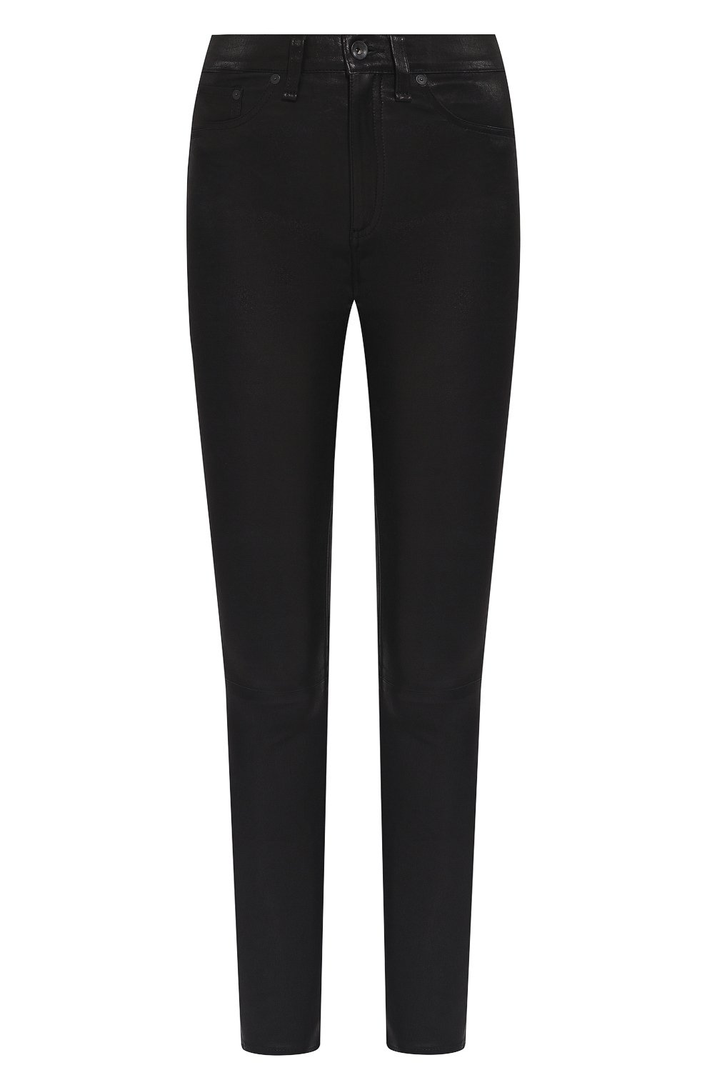 Кожаные брюки RAG AND BONE черного цвета по цене 110500 руб., арт. W1632L034BLK, фото 1 Кожаные брюки RAG AND BONE, арт. W1632L034BLK, фото 1