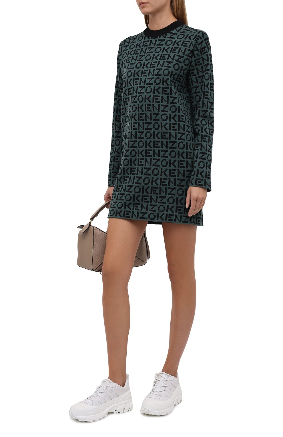 Платье KENZO хаки цвета по цене 35750 руб., арт. FB62R06363SC, фото 2 Платье KENZO, арт. FB62R06363SC, фото 2