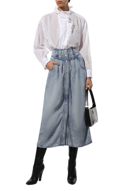Джинсовая юбка ISABEL MARANT ETOILE голубого цвета по цене 28900 руб., арт. JU1381-22P021E/TIGRANE, фото 2 Джинсовая юбка ISABEL MARANT ETOILE, арт. JU1381-22P021E/TIGRANE, фото 2
