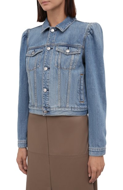 Джинсовая куртка 7 FOR ALL MANKIND голубого цвета по цене 34050 руб., арт. JSK44510SM, фото 3 Джинсовая куртка 7 FOR ALL MANKIND, арт. JSK44510SM, фото 3