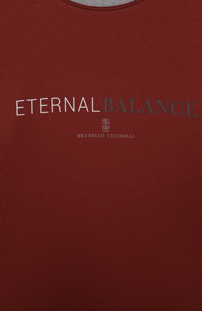 Хлопковый лонгслив BRUNELLO CUCINELLI бордового цвета по цене 25250 руб., арт. B0B13T164B, фото 3 Хлопковый лонгслив BRUNELLO CUCINELLI, арт. B0B13T164B, фото 3