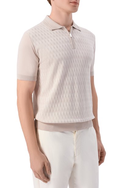 Поло из хлопка и шелка ANDREA CAMPAGNA, арт. SU26C0S310-01/C0S264, фото 3
