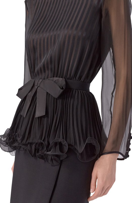 Шелковое платье Valentino 7B0VAGJ1/9SR Чёрный  7B0VAGJ1/9SR Фото 4