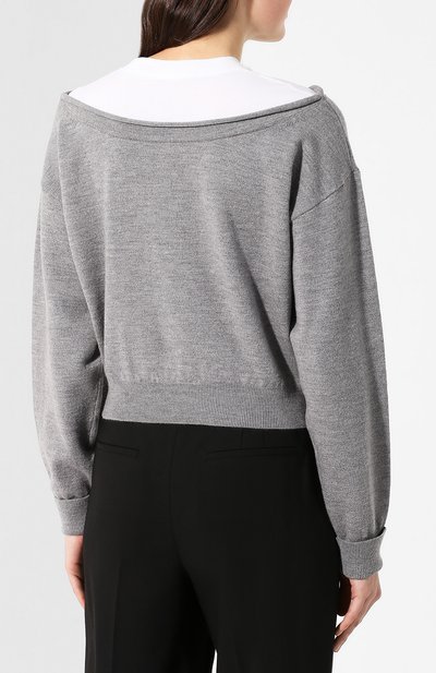 Шерстяной пуловер ALEXANDERWANG.T серого цвета по цене 41200 руб., арт. 4KC1201012, фото 4 Шерстяной пуловер ALEXANDERWANG.T, арт. 4KC1201012, фото 4