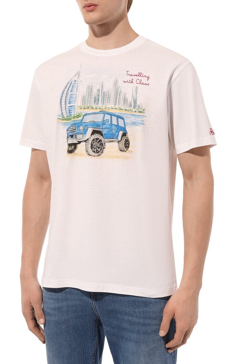 Мужская хлопковая футболка MC2 SAINT BARTH белого цвета, арт. STBM TSHIRT MAN/TSHM001/02203B | Фото 3 (Длина (для топов): Стандартные; Рукава: Короткие; Материал внешний: Хлопок; Кросс-КТ: домашняя одежда, Пляж, Джерси; Принт: С принтом; Стили: Кэжуэл; Мужское Кросс-КТ: Футболка-одежда; Автоматизация состава: Проставлено; Детали: Декор; Автоматизация ТО: Проставлено)