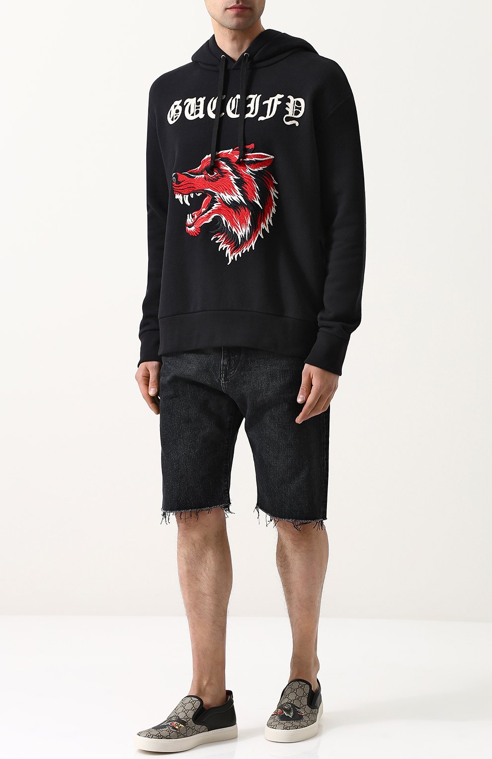 Хлопковое худи с аппликацией GUCCI, арт. 475374/X9M52, фото 2
