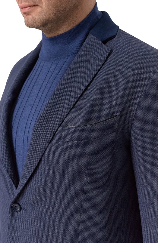 Пиджак из шерсти и шелка Zilli MNP-G2W0S-36071/0001 Синий  MNP-G2W0S-36071/0001 Фото 6