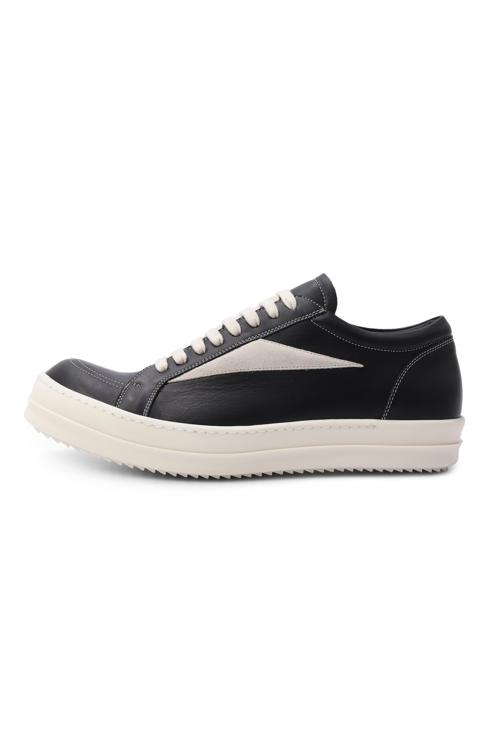 Кожаные кеды lido vintage RICK OWENS черно-белого цвета по цене 99500 руб., арт. RU02F4897/LC0LVS, фото 3 Кожаные кеды lido vintage RICK OWENS, арт. RU02F4897/LC0LVS, фото 3
