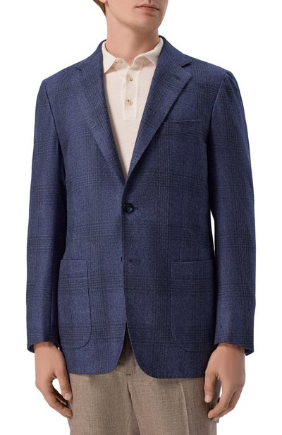 Пиджак из кашемира и хлопка KITON синего цвета по цене 838000 руб., арт. UG81K0189I, фото 4 Пиджак из кашемира и хлопка KITON, арт. UG81K0189I, фото 4