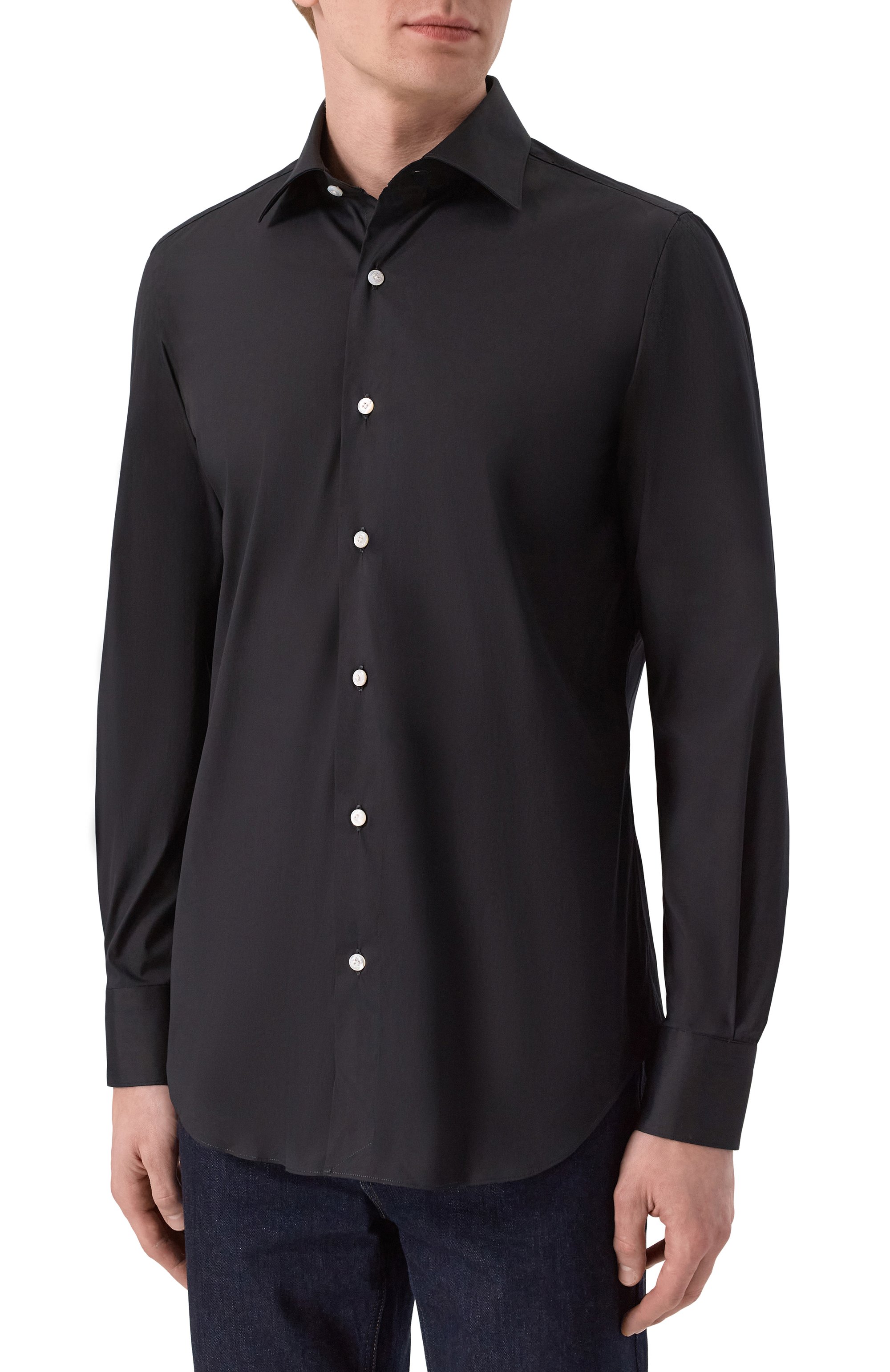 Хлопковая сорочка FINAMORE 1925 черного цвета по цене 44050 руб., арт. MILAN0/C0643, фото 3 Хлопковая сорочка FINAMORE 1925, арт. MILAN0/C0643, фото 3