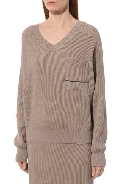 Хлопковый пуловер BRUNELLO CUCINELLI, арт. M1919B1351, фото 3