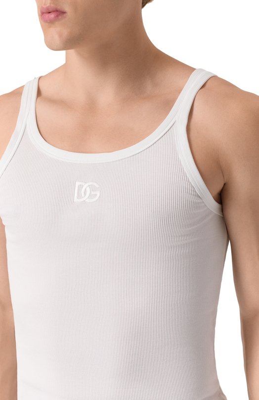 Хлопковая майка Dolce & Gabbana G8PA8Z/G7PGP Белый  G8PA8Z/G7PGP Фото 5